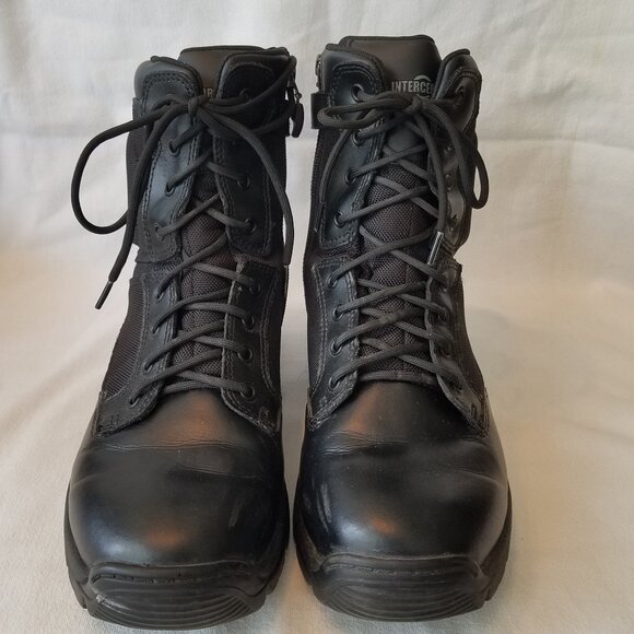 Interceptor Tactical Boots Side Zip Size 10 Black Combat Men’s EUC - Picture 3 of 8
